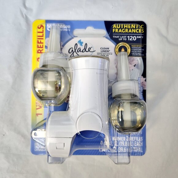 NEW Glade PlugIns Refills Air Freshener Starter Kit, Clean Linen - Picture 2 of 4
